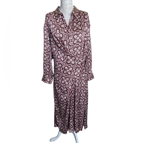 Mango Dresses & Skirts - NWT Mango Floral Button Front Wrap Dress size 3X